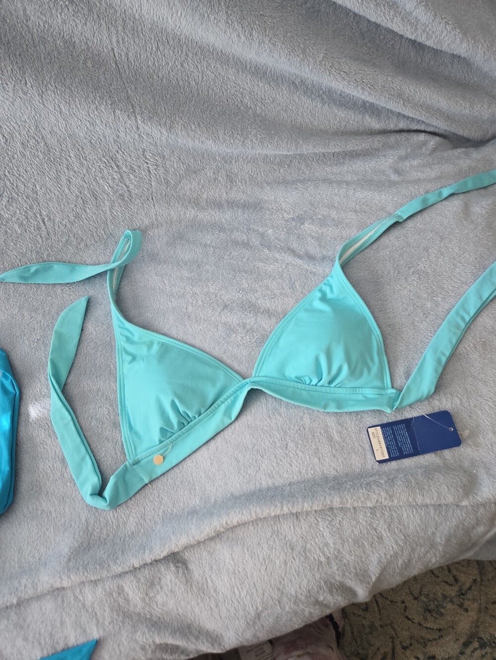 Turquoise Triangle Bikini Top for Women